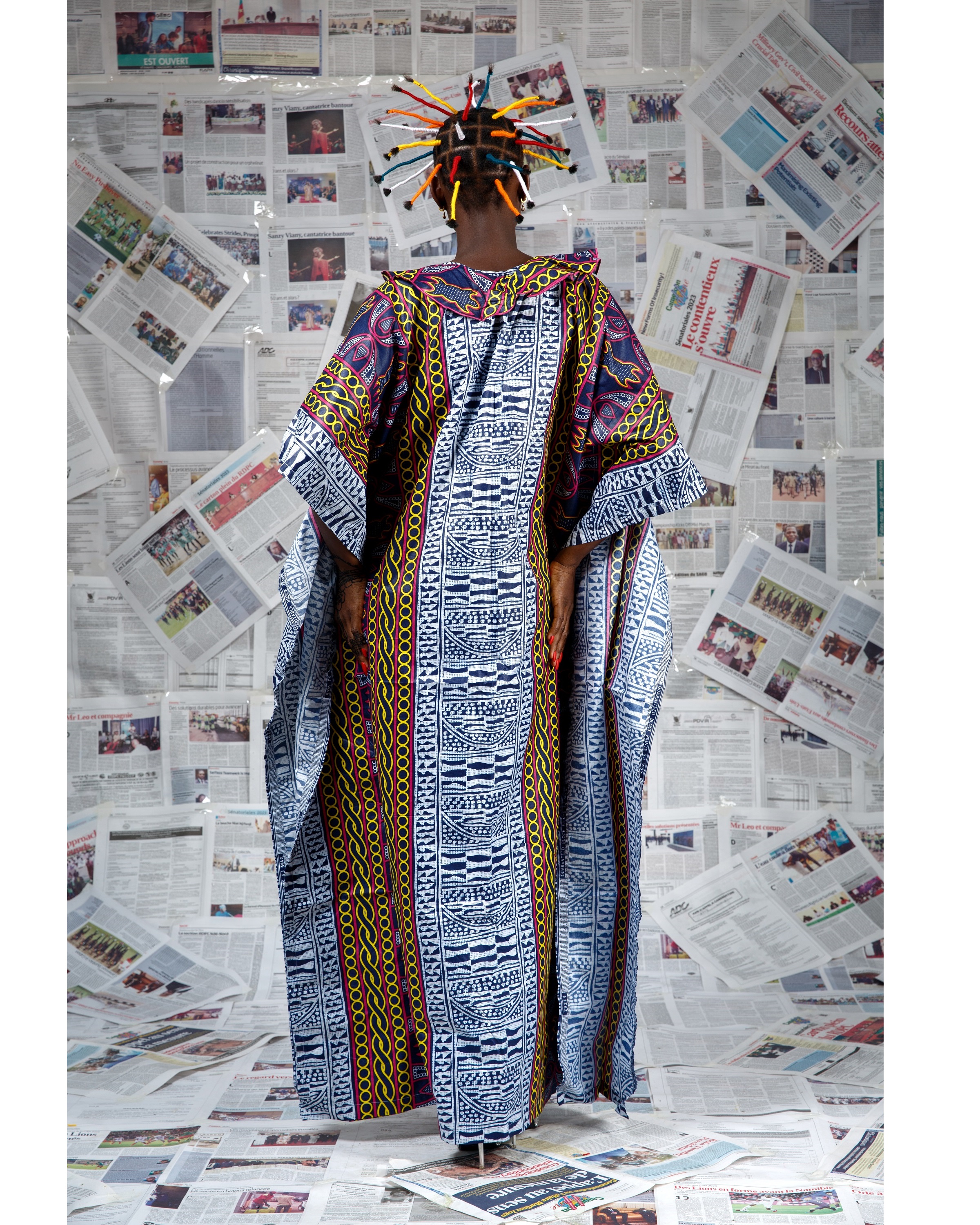 Image 2 of Bo Mukfvu blue Toghu and Ndop boubou dress (Afritudes)