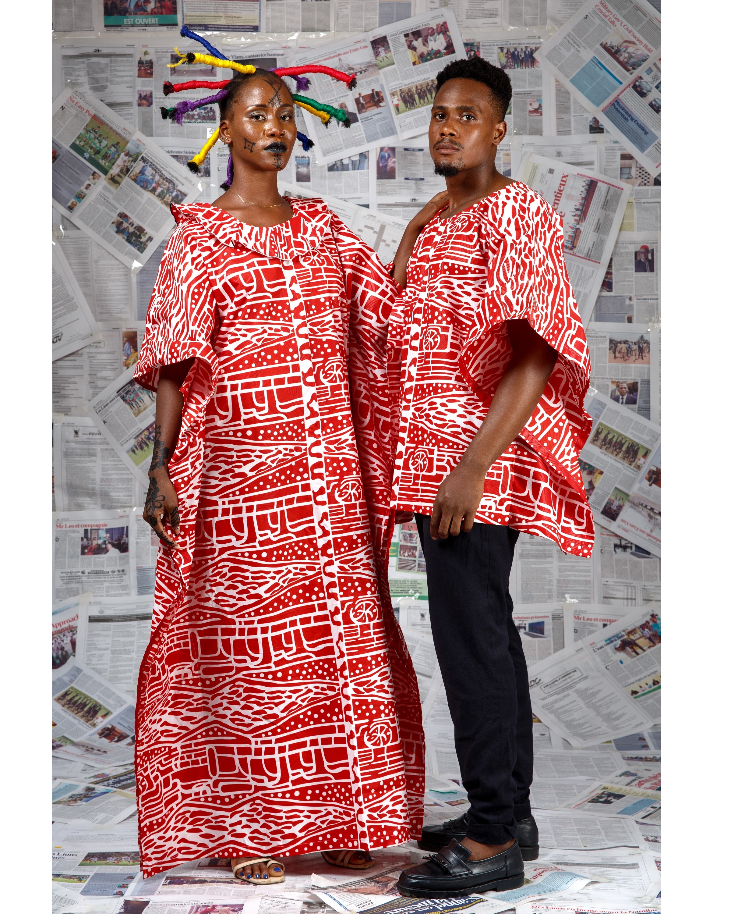 Image 3 of Bo Mukfvu red Ndop boubou dress (Afritudes)