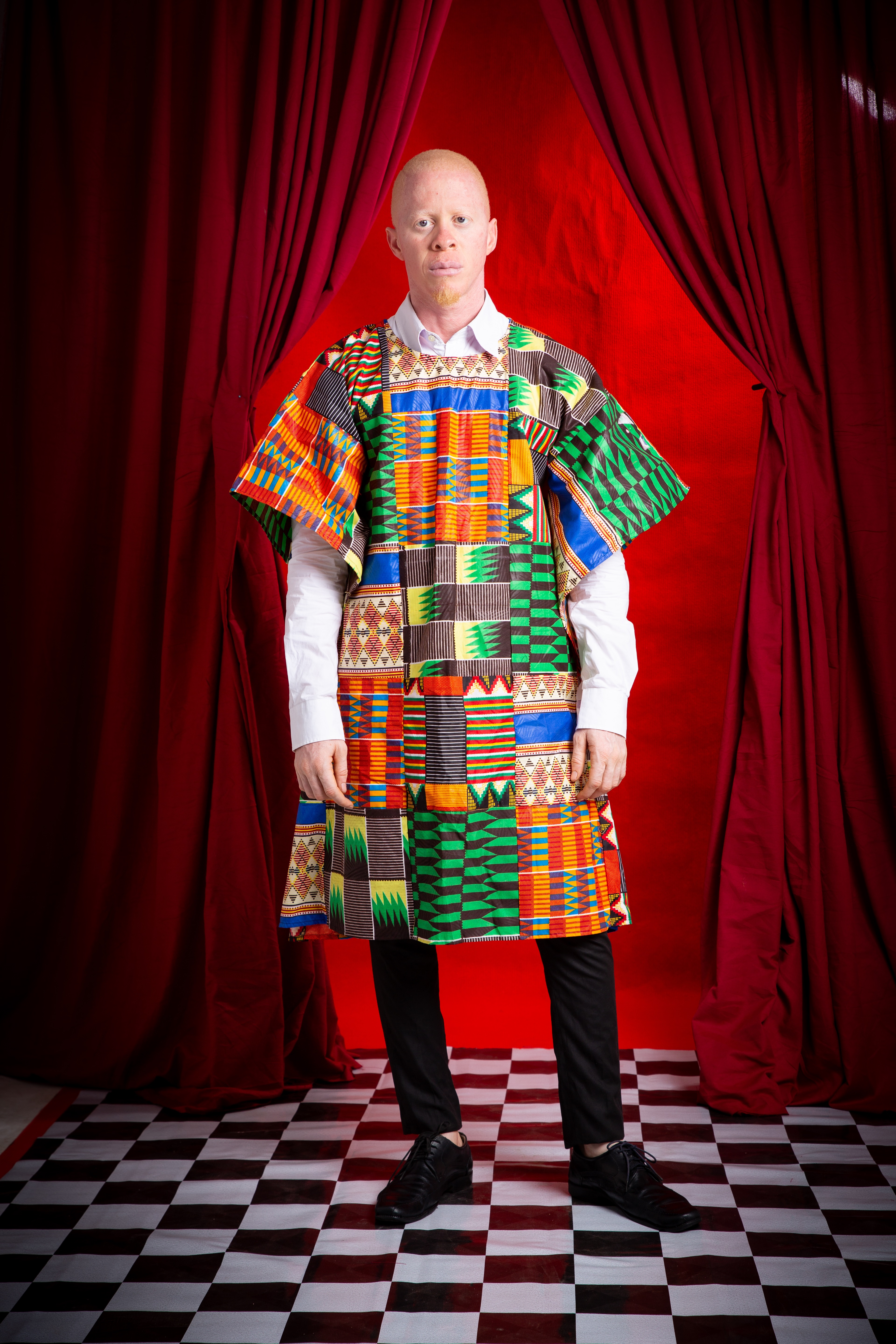 Image 1 of Ela kente patchwork unisex boubou (TEGUE)