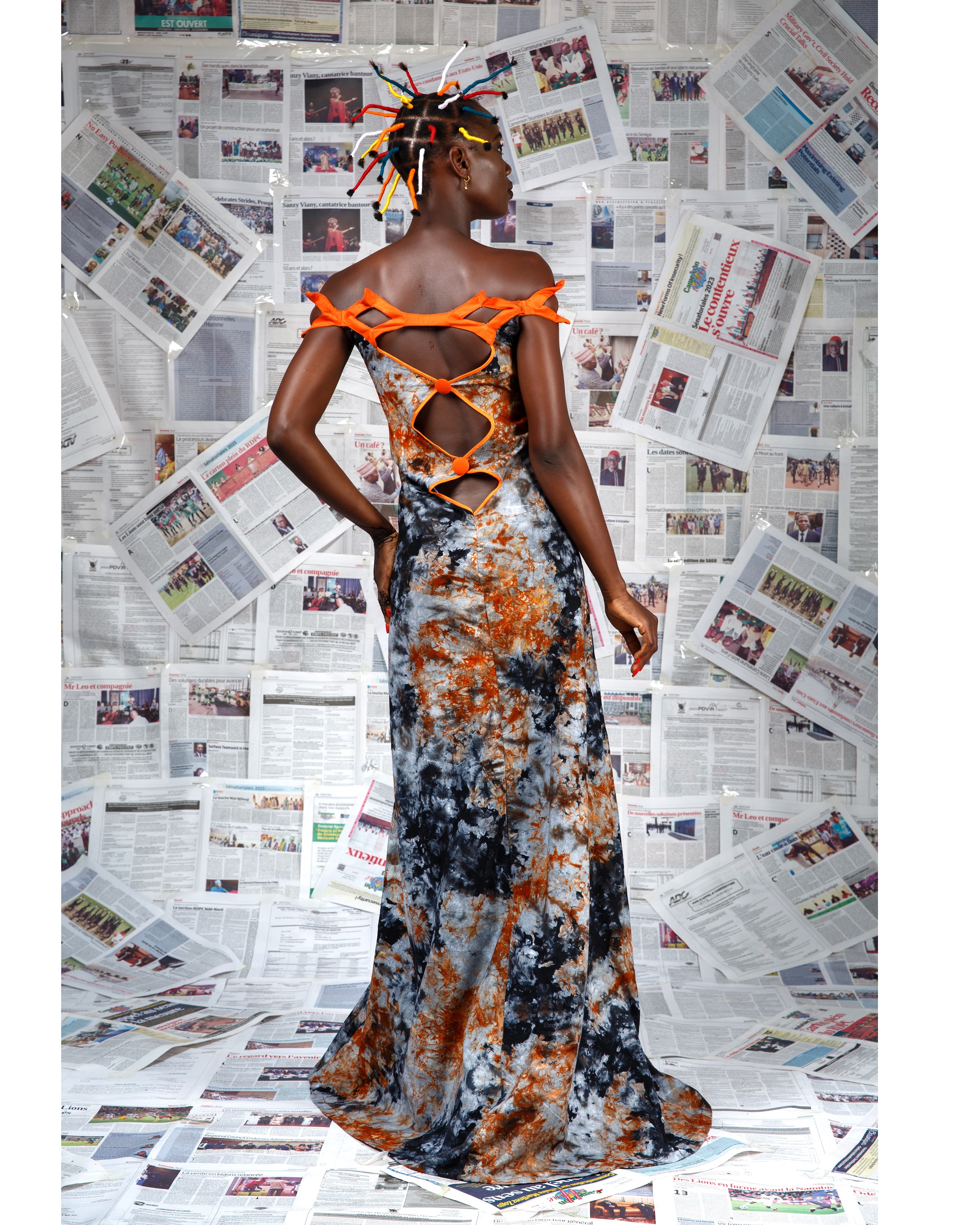 Image 3 of A-Abass black and orange dress (Afritudes)