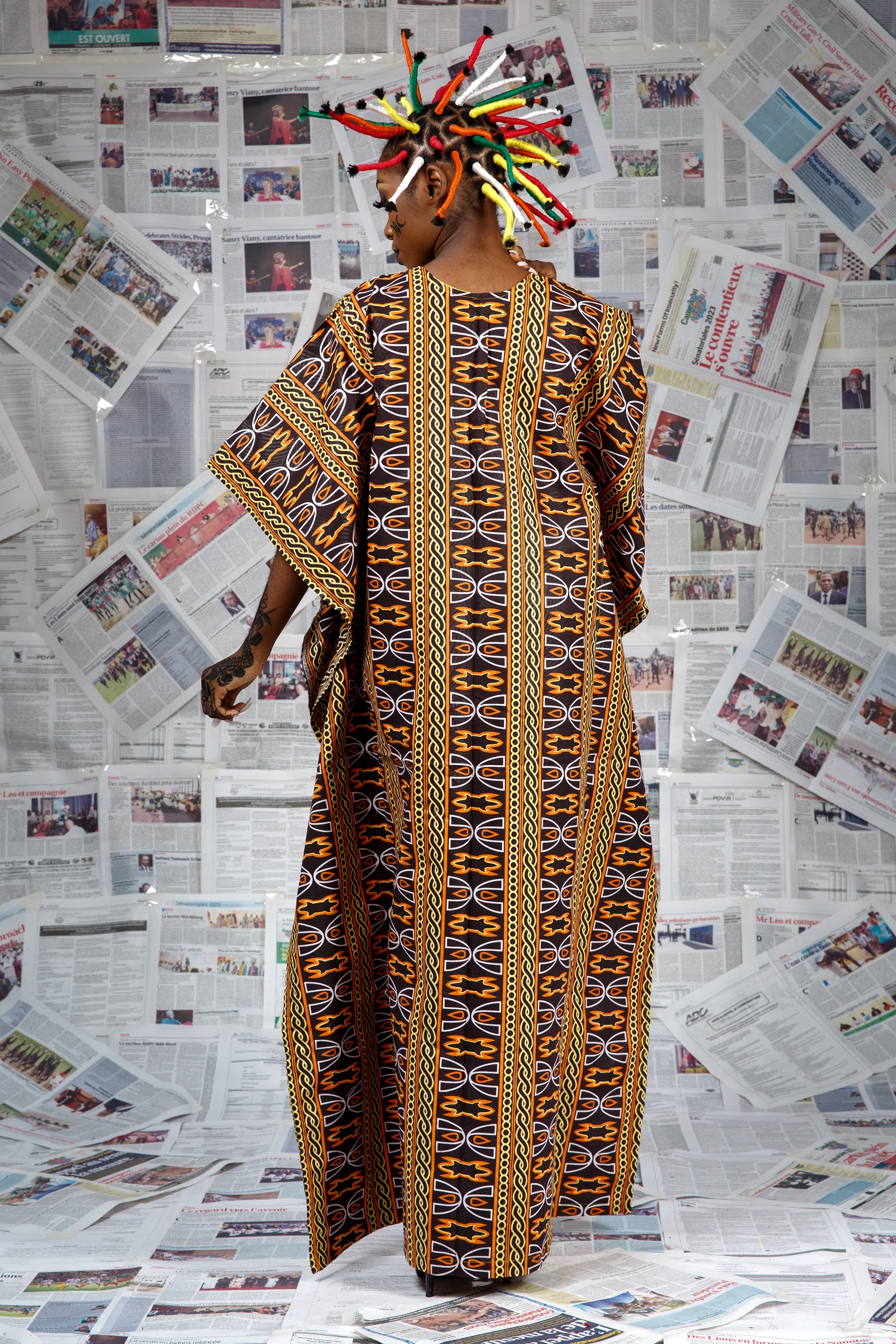 Image 2 of Afo-A-Nto'o yellow Toghu boubou dress