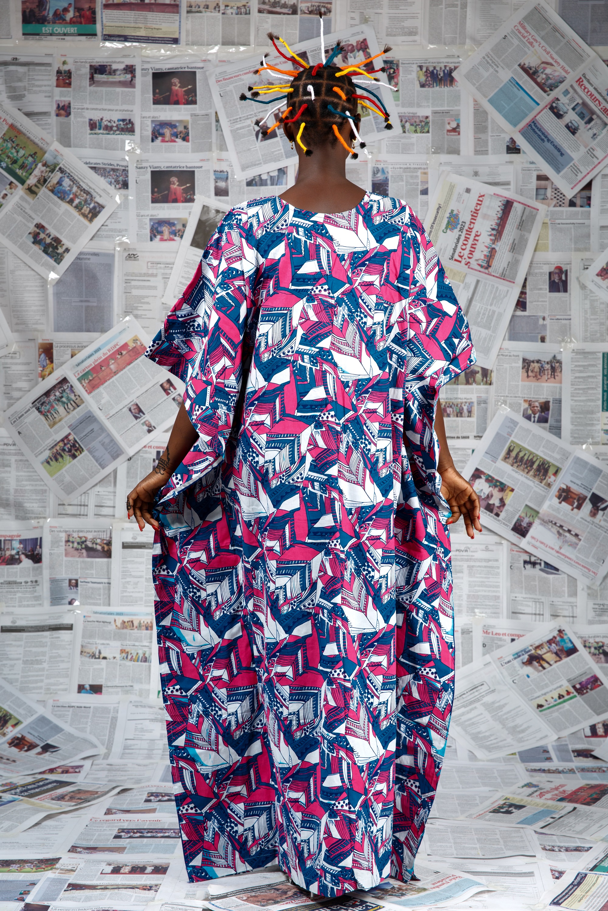 Image 2 of Afo-A-Nto'o pink embroidered boubou dress