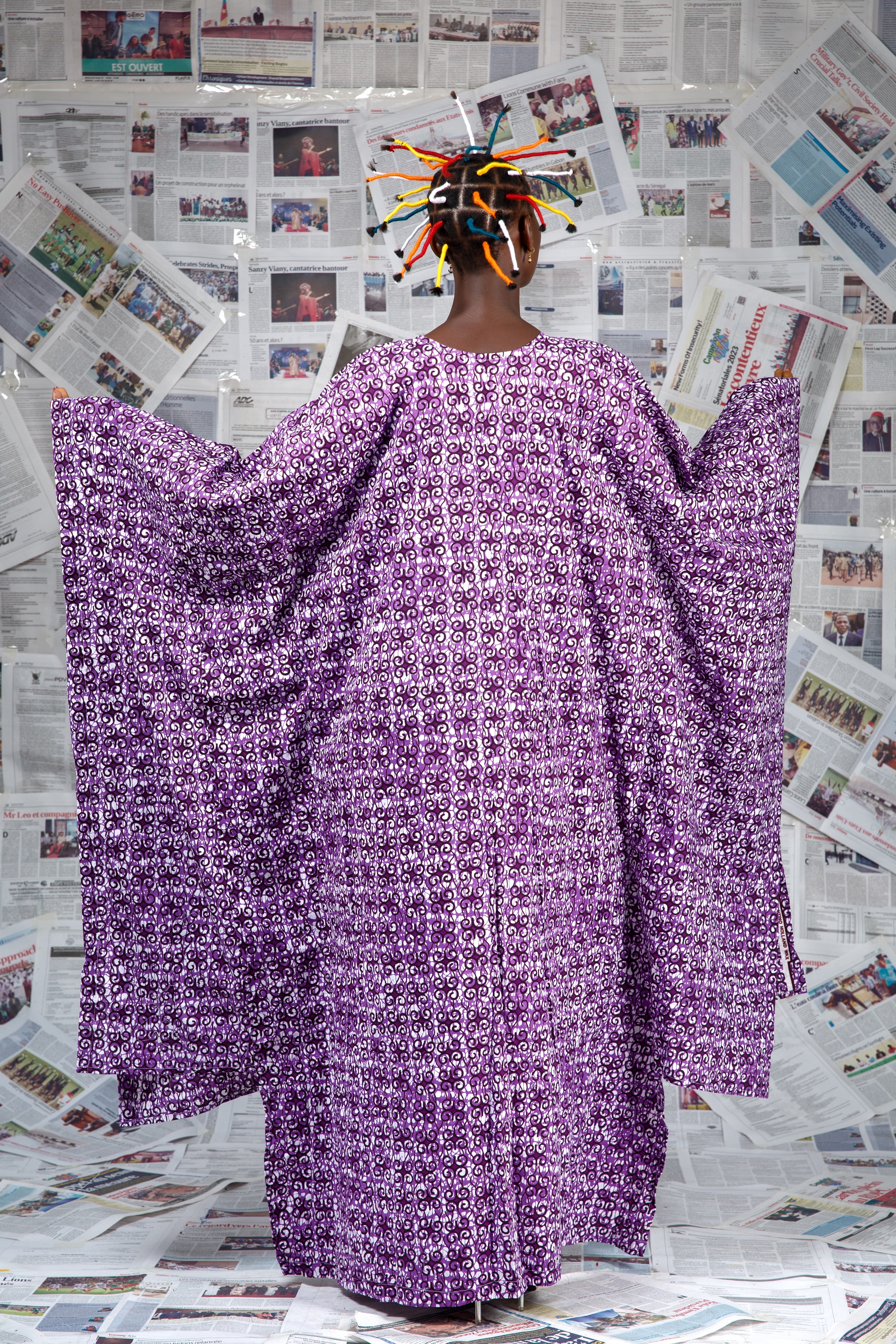 Image 2 of Afo-A-Kom purple embroidered boubou dress (Afritudes)