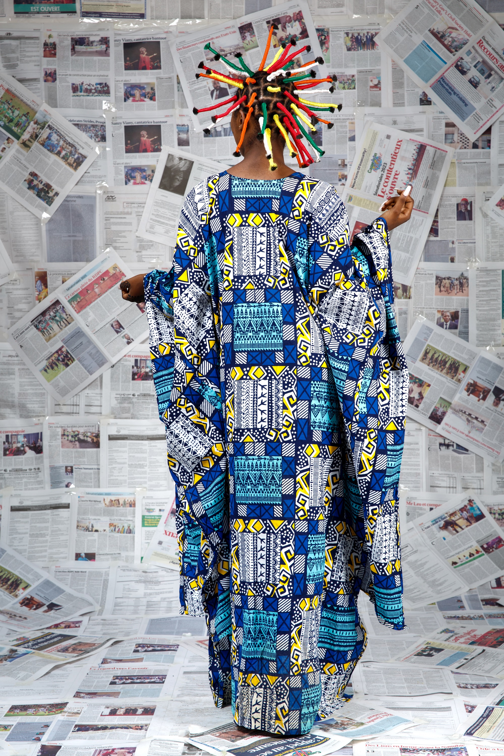Image 3 of Afo-A-Kom blue embroidered boubou dress (Afritudes)
