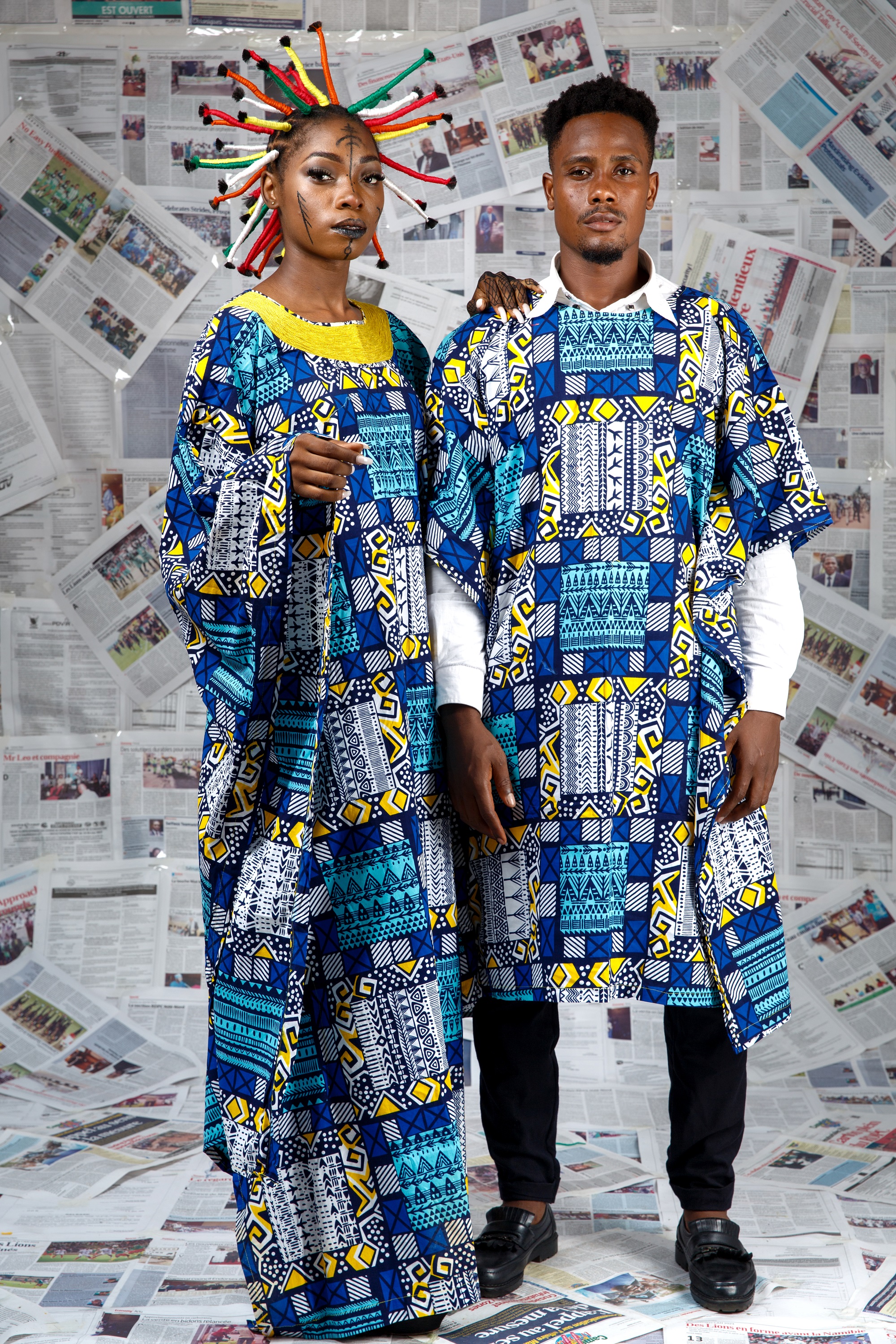 Image 5 of Afo-A-Kom blue embroidered boubou dress (Afritudes)