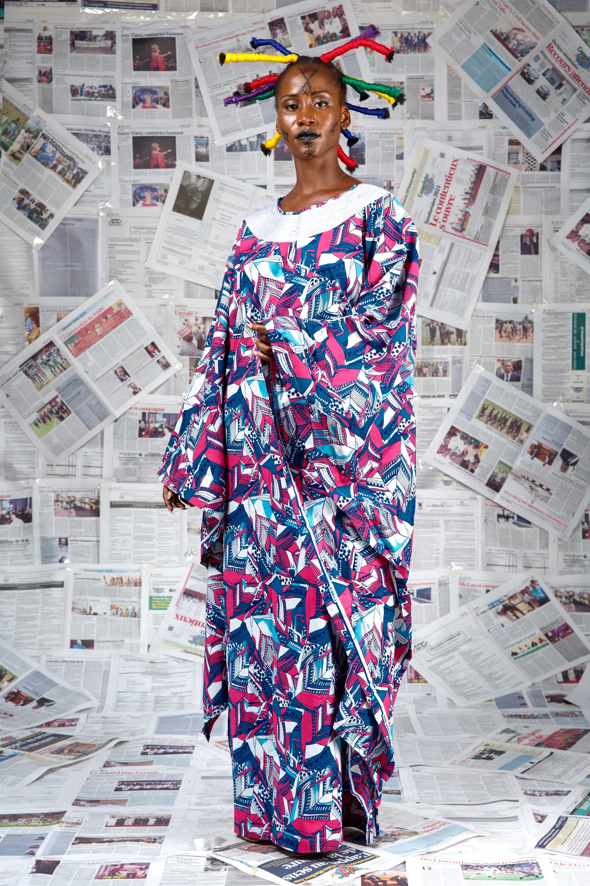 Image 8 of Afo-A-Kom pink embroidered boubou dress (Afritudes)