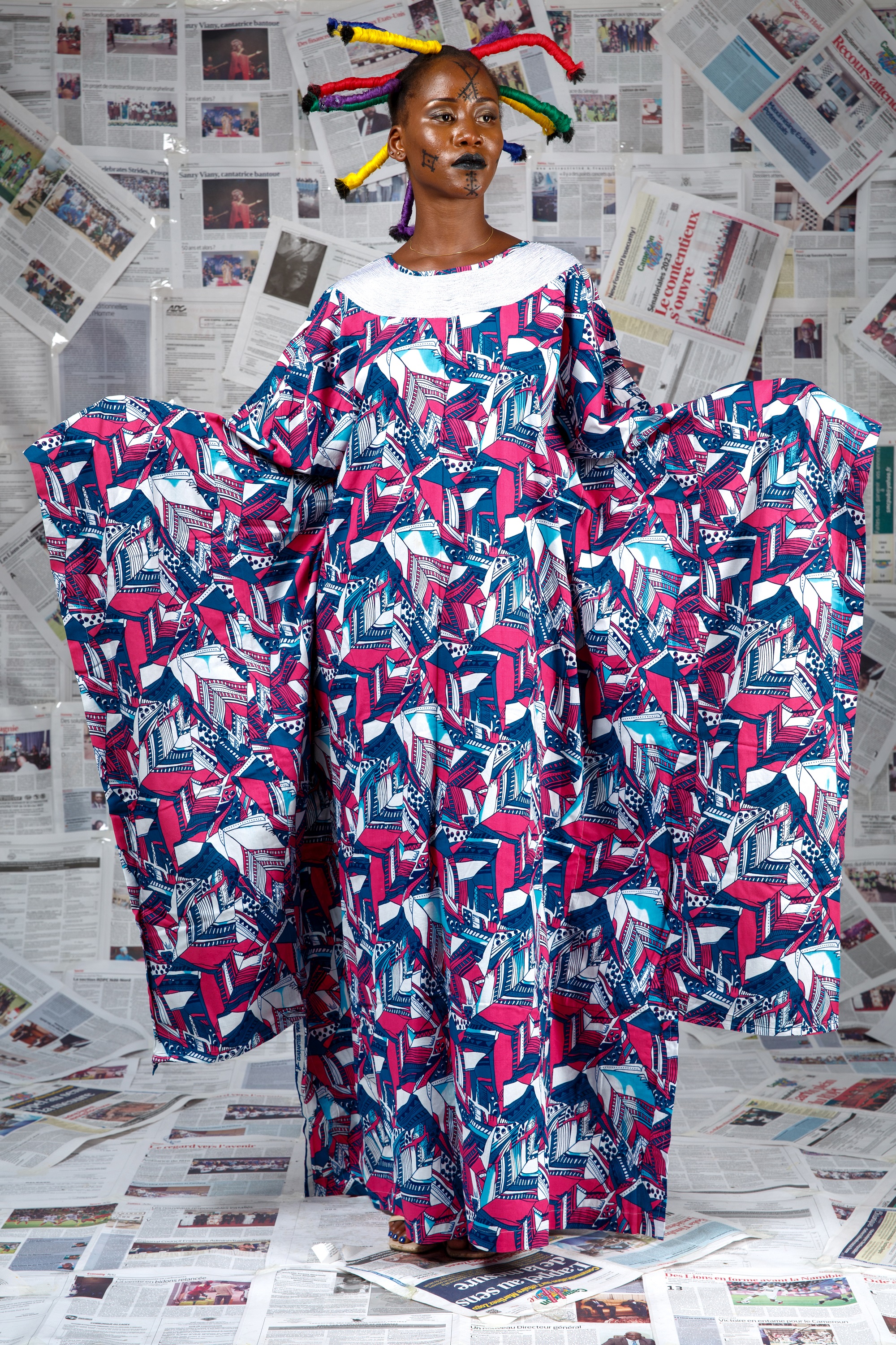Image 3 of Afo-A-Kom pink embroidered boubou dress (Afritudes)