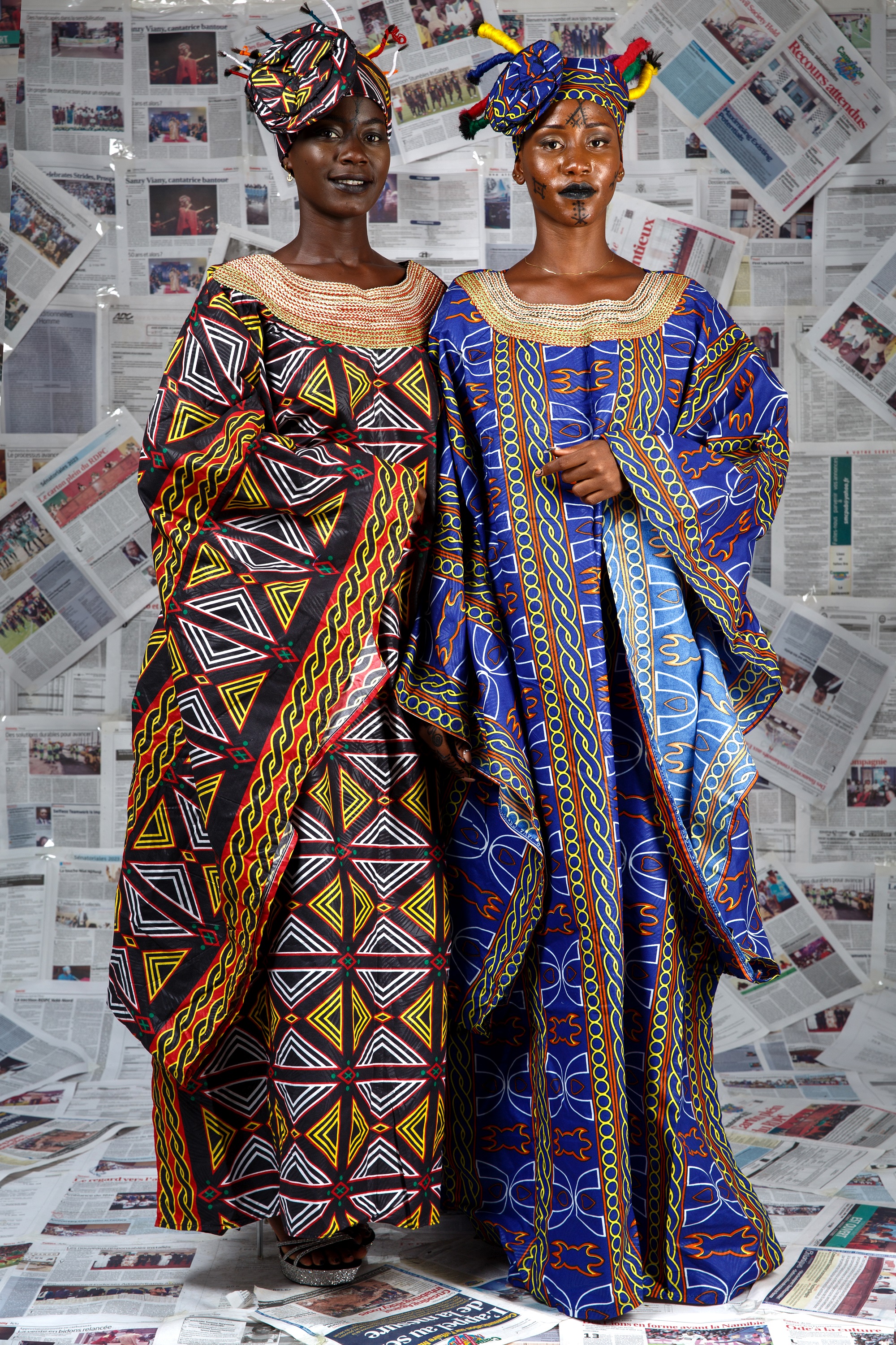 Image 5 of Afo-A-Kom blue Toghu embroidered boubou dress (Afritudes)