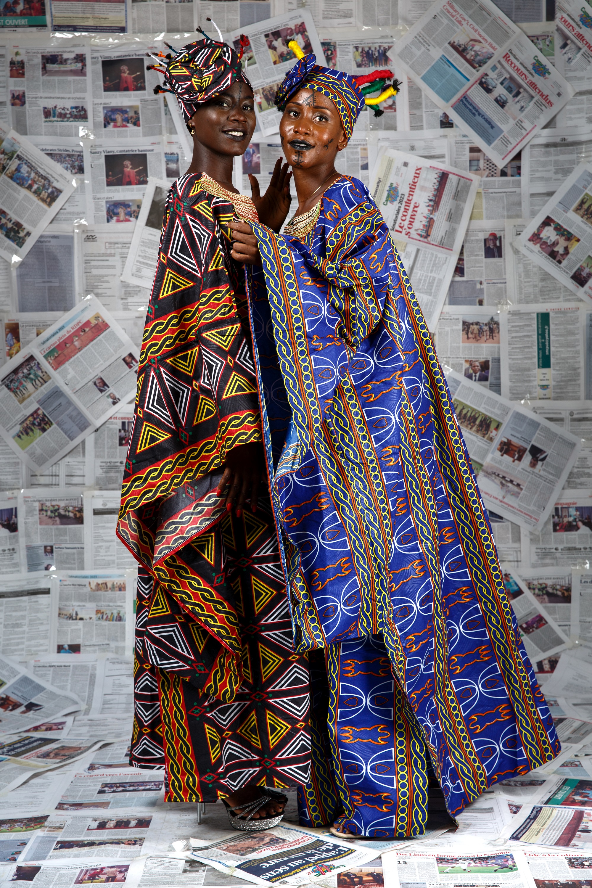 Image 6 of Afo-A-Kom blue Toghu embroidered boubou dress (Afritudes)
