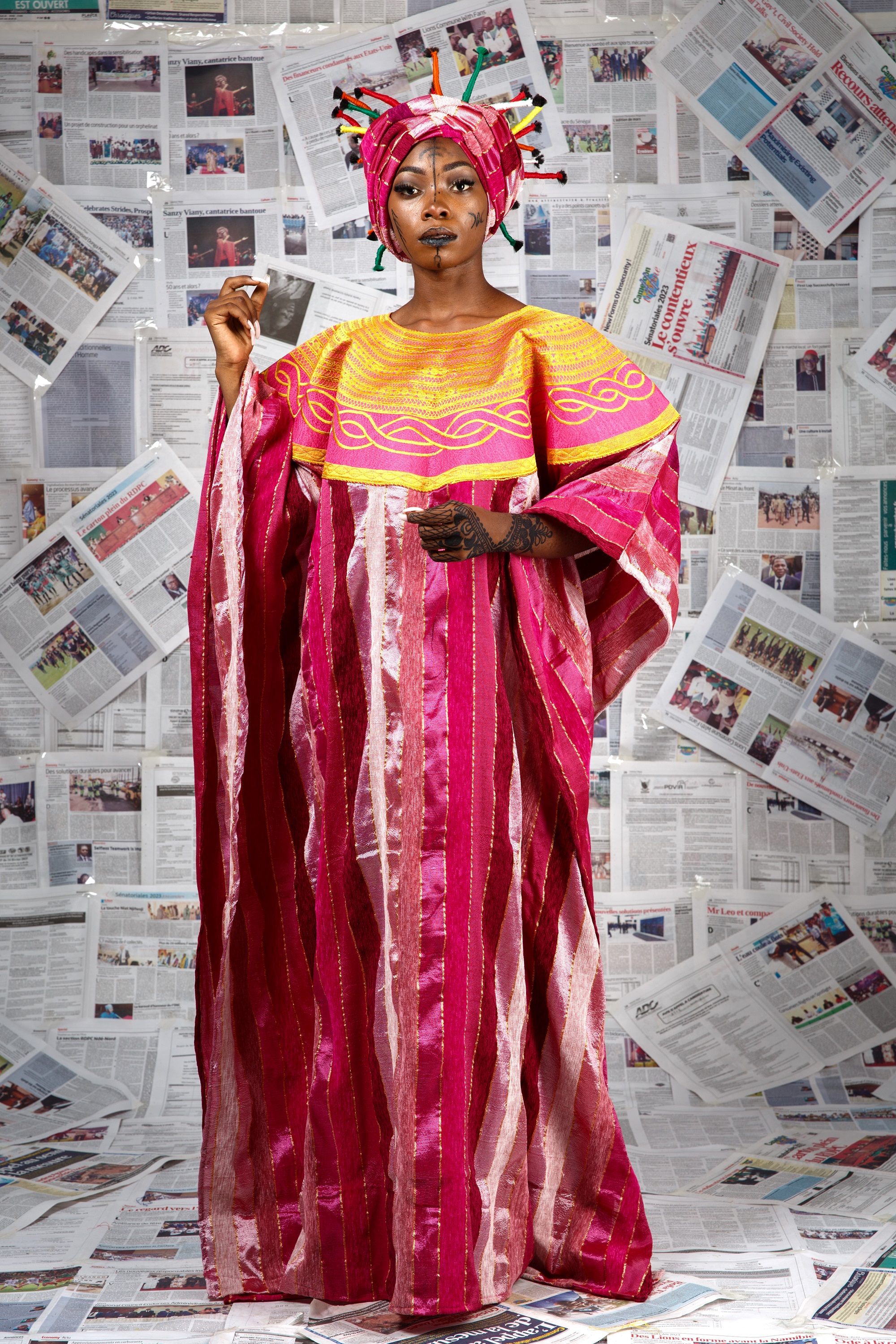 Image 1 of Ngü-fuo-nto'o pink Moroccan sabra boubou dress (Afritudes)