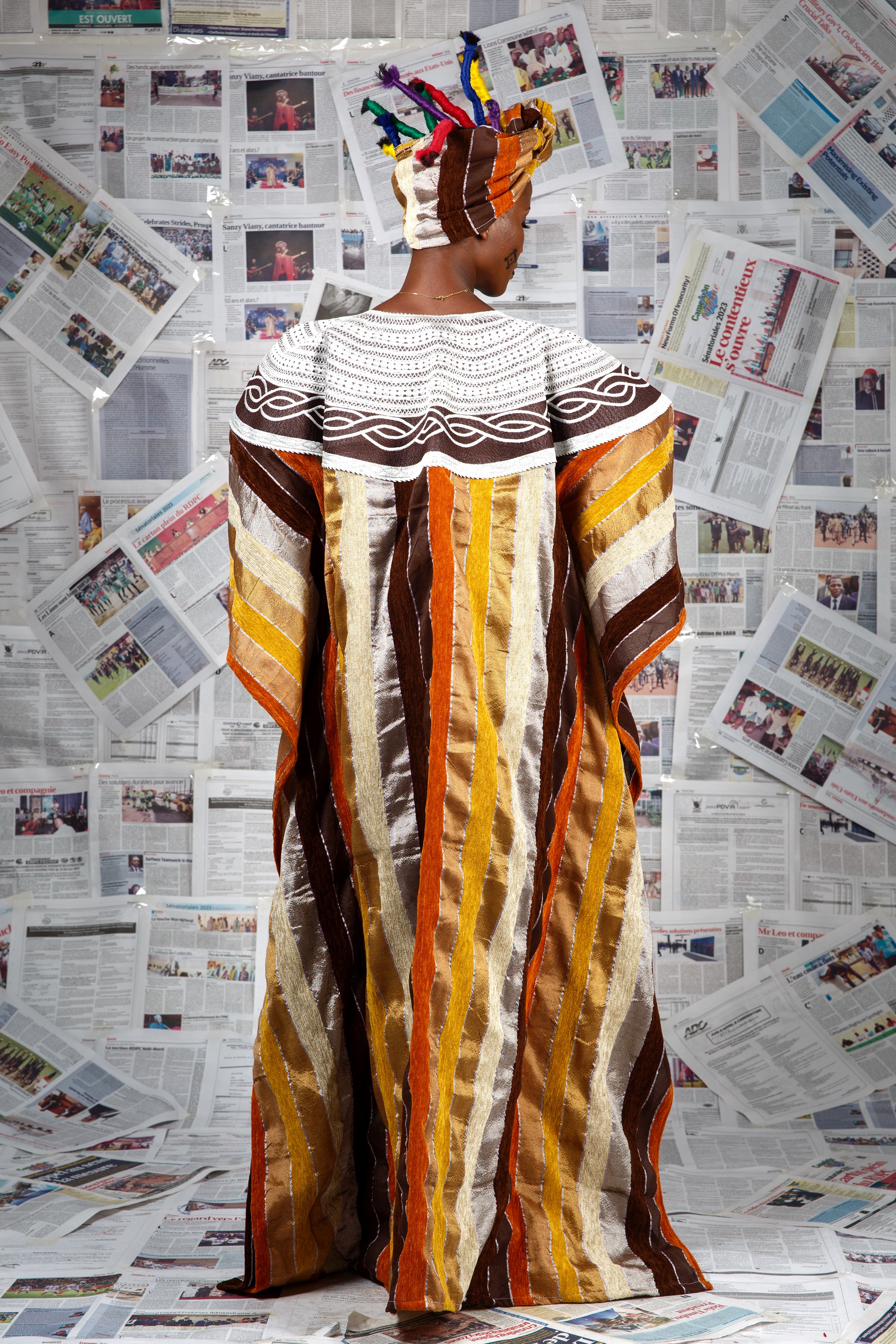 Image 2 of Ngü-fuo-nto'o orange Moroccan sabra boubou dress (Afritudes)